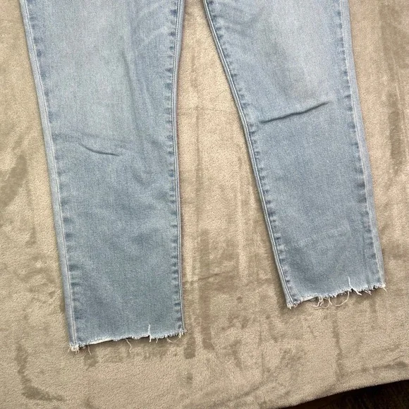 Paige Jeans Womens 31 Blue Hoxton Slim Crop Light Wash High Rise Frayed Denim - Picture 4 of 16